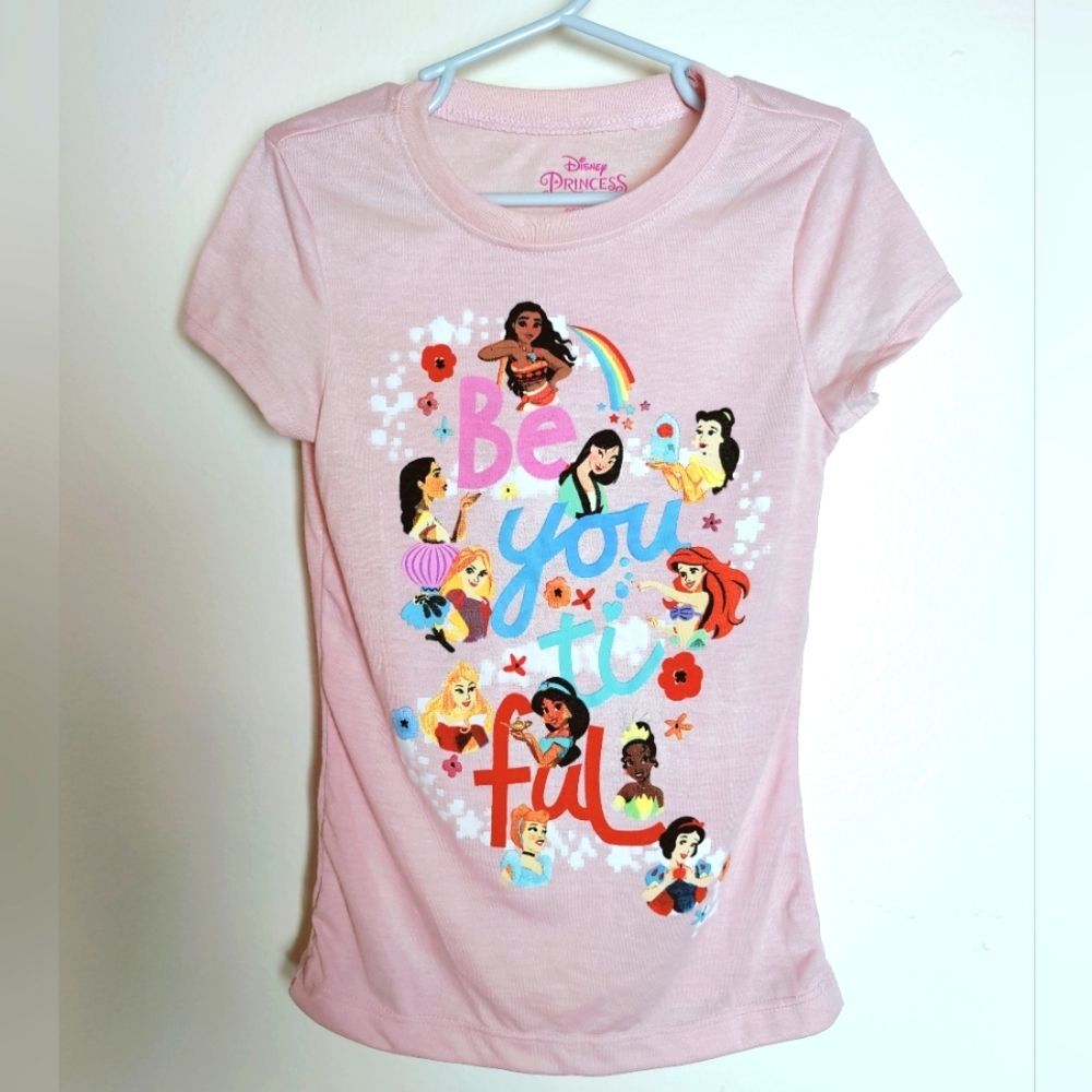 Girls' Disney Princesses Crewneck T-shirt, Pink, Sz 6X